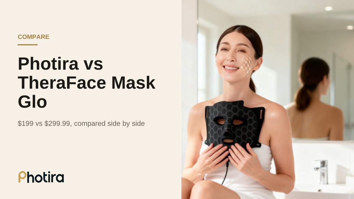Photira vs TheraFace Mask Glo LED mask comparison