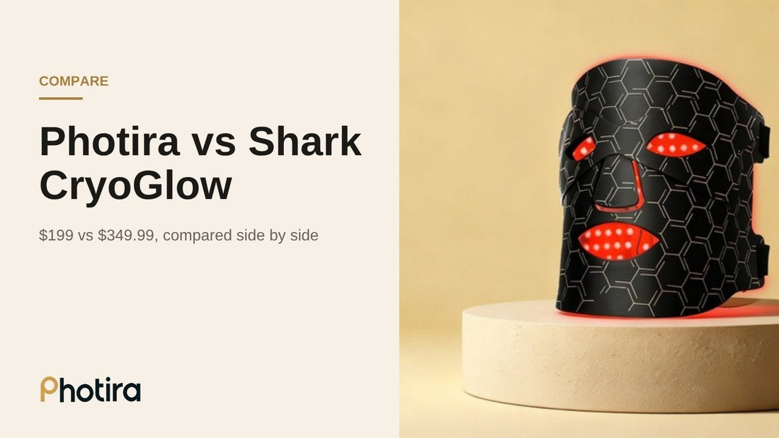 Photira vs Shark CryoGlow LED mask comparison
