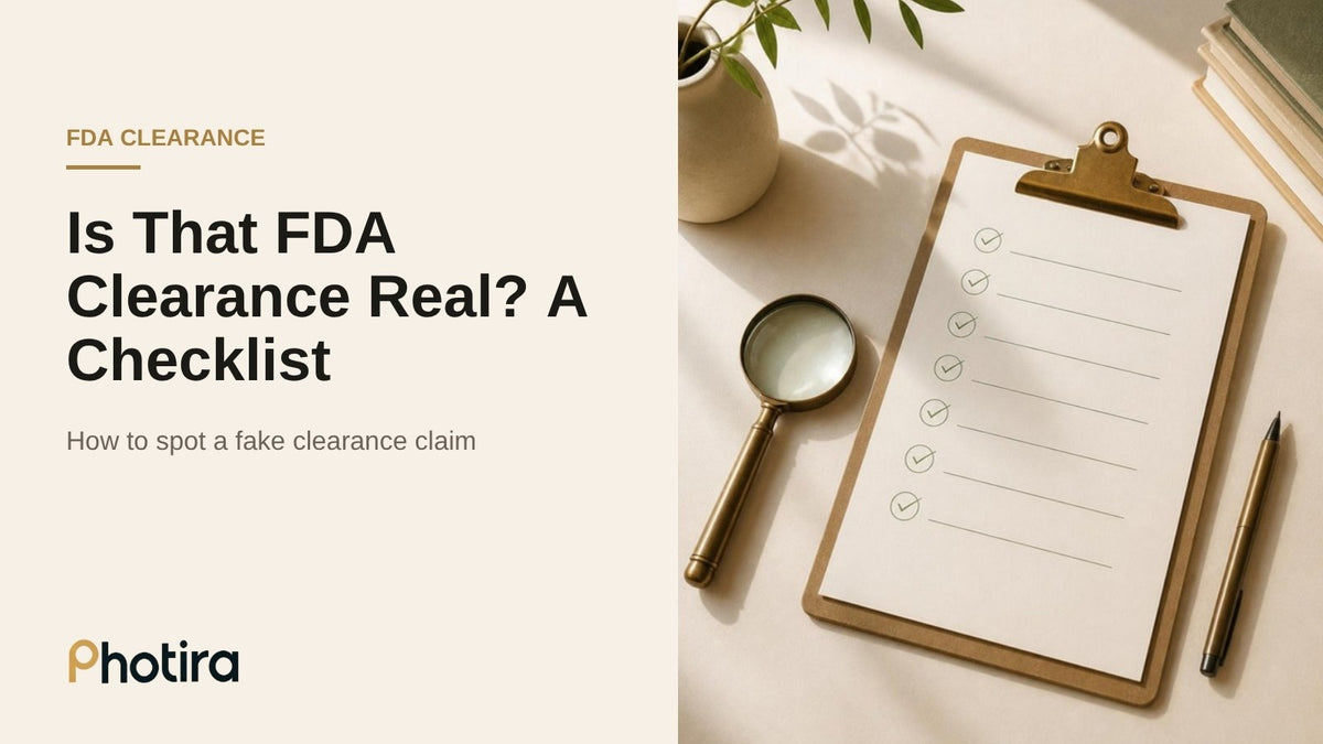 Checklist to verify an LED mask FDA clearance claim