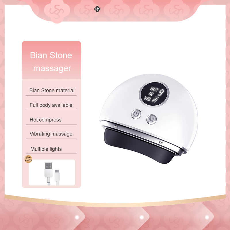 Photira Bian Stone Warming Gua Sha Massager – white device front view