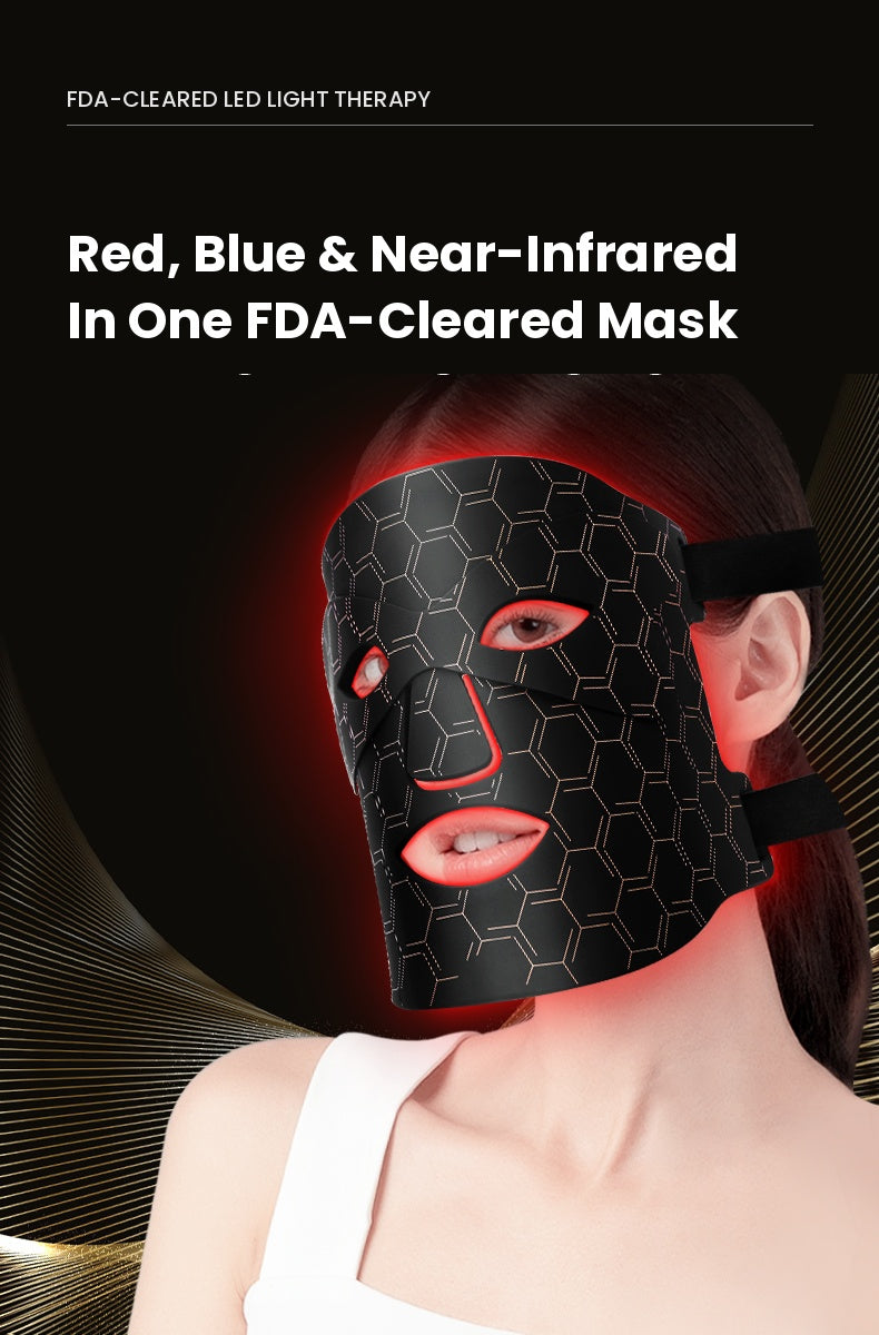 Photira LED Light Therapy Face Mask — Red, Blue & Near-Infrared 3-in-1